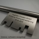 Übergabeschlüssel Edelstahl gebürstet 470mm incl. CNC Gravur