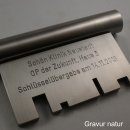 Übergabeschlüssel Edelstahl gebürstet 470mm, optional mit Handgravur